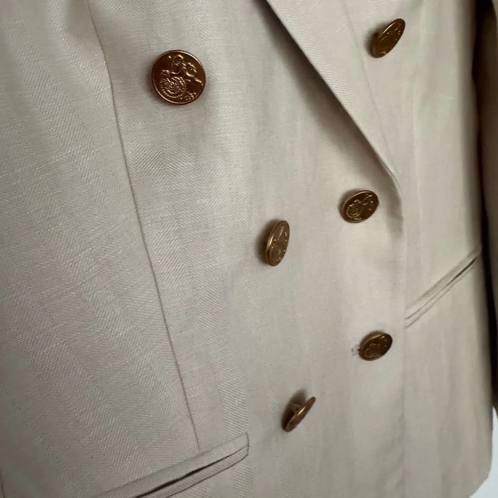 J. Crew Women's Beige Double-Breasted Blazer
